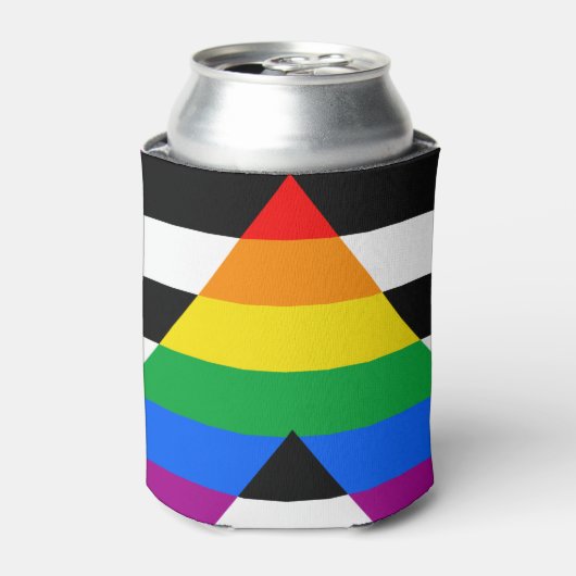 LGBTQ+ アライフラグ 缶クーラー (缶正面)