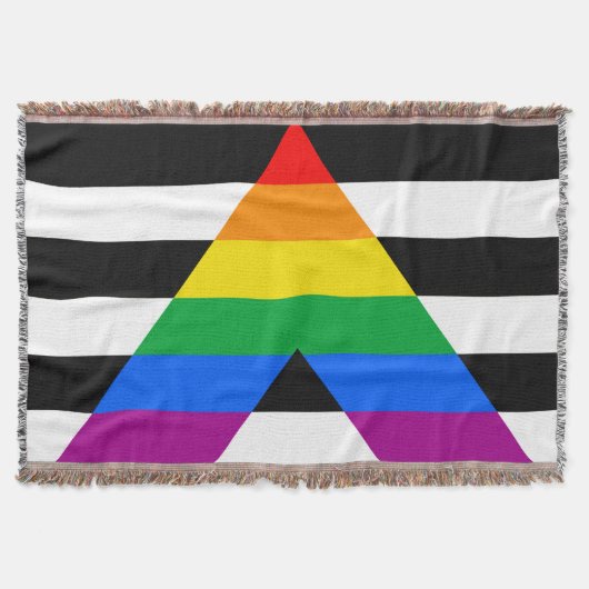 LGBTQ+ アライ フラッグ スローブランケット (正面)