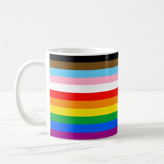 LGBTQ+インクルーシブプライド国旗 コーヒーマグカップ (左)