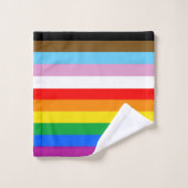 LGBTQ+インクルーシブプライド国旗 バスタオルセット (ウォッシュタオル)