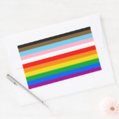 LGBTQ+インクルーシブプライド国旗 長方形シール (封筒)