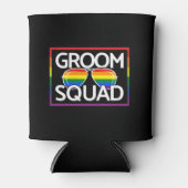 LGBTQ ウェディング ゲイ プライド お揃いの groom スクワッド 缶クーラー (正面)