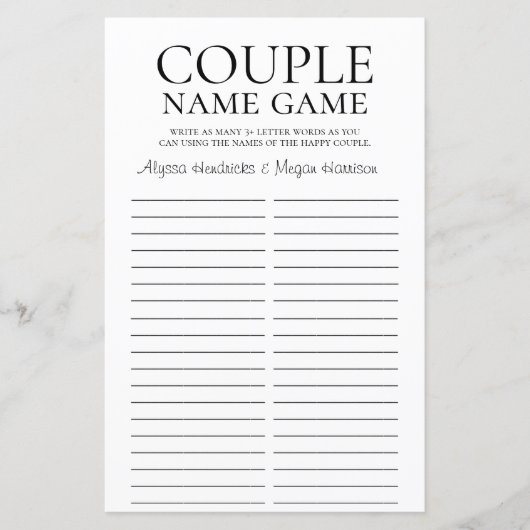 LGBTQ カップル名前ゲーム (正面)