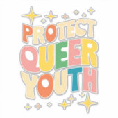 LGBTQ クィアの若者を守ろう トランスジェンダーの子供たちを守ろう シール (正面)