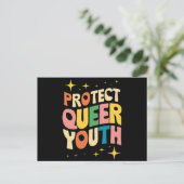 LGBTQ クィアの若者を守ろう トランスジェンダーの子供たちを守ろう ポストカード (スタンド正面)