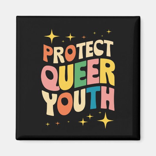 LGBTQ クィアの若者を守ろう トランスジェンダーの子供たちを守ろう マグネット (正面)