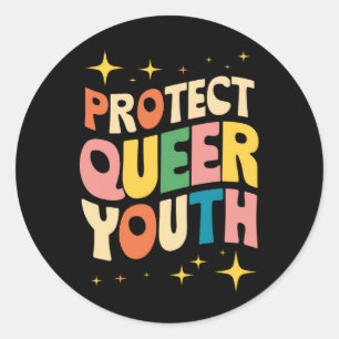 LGBTQ クィアの若者を守ろう トランスジェンダーの子供たちを守ろう ラウンドシール