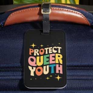 LGBTQ クィアの若者を守ろう トランスジェンダーの子供たちを守ろう ラゲッジタグ