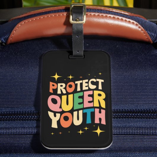 LGBTQ クィアの若者を守ろう トランスジェンダーの子供たちを守ろう ラゲッジタグ (正面インサイチュ2)