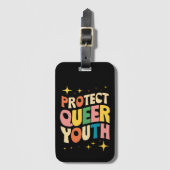 LGBTQ クィアの若者を守ろう トランスジェンダーの子供たちを守ろう ラゲッジタグ (正面縦)
