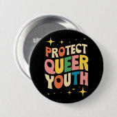 LGBTQ クィアの若者を守ろう トランスジェンダーの子供たちを守ろう 缶バッジ (正面&裏面)