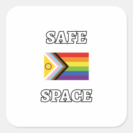 LGBTQ+ ゲイプライド アライ フラッグ スクエアシール (正面)