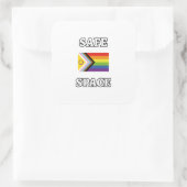 LGBTQ+ ゲイプライド アライ フラッグ スクエアシール (バッグ)