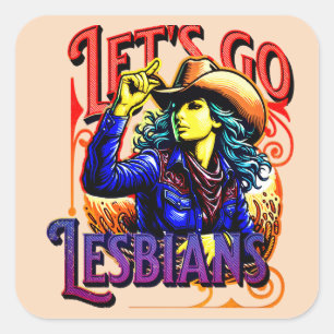 LGBTQ ゲイプライド レッツゴーレズビアン スクエアシール