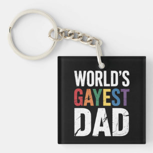 LGBTQ ゲイ プライド アライ レインボー 世界で一番ゲイなパパ キーホルダー