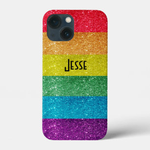 LGBTQ ゲイ プライド レインボー グリッター フラッグ iPhone 13 MINIケース