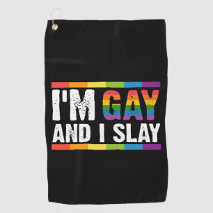 LGBTQ ゲイ プライド I'm Gay and I Slay ゴルフタオル
