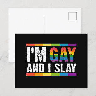 LGBTQ ゲイ プライド I'm Gay and I Slay ポストカード