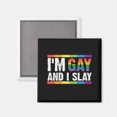 LGBTQ ゲイ プライド I'm Gay and I Slay マグネット (正面/裏面)