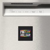 LGBTQ ゲイ プライド I'm Gay and I Slay マグネット (インサイチュ (食洗機))