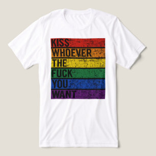LGBTQ ゲイ レズビアン プライドマンス Tシャツ 誰でもキス