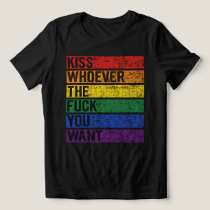 LGBTQ ゲイ レズビアン プライドマンス Tシャツ 誰でもキス