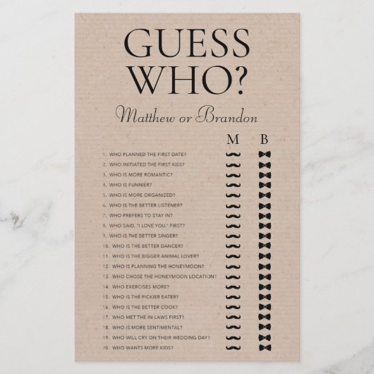 LGBTQ ゲス・フー シャワーゲーム (正面)