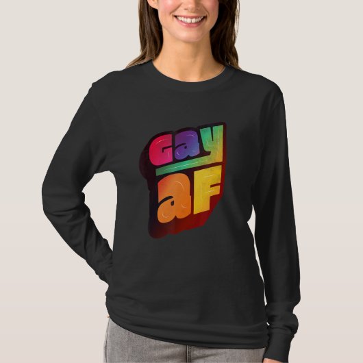 Lgbtq+サポートゲイAfハーフトーンエディション Tシャツ (正面)