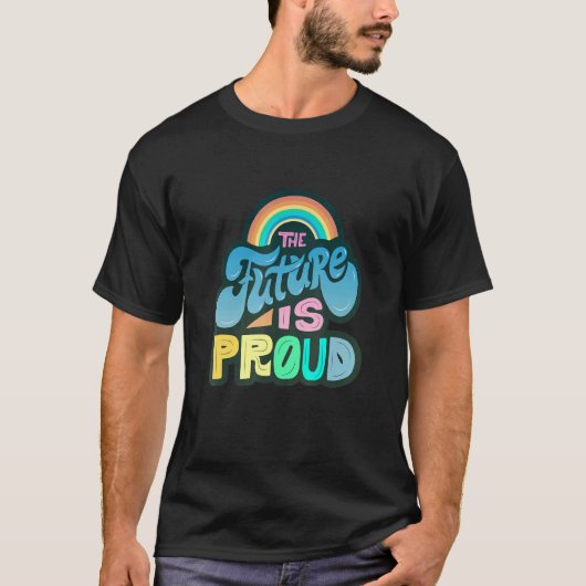 Lgbtq+サポート未来はプライド Tシャツ (正面)