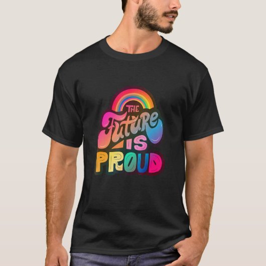Lgbtq+サポート未来はプライド Tシャツ (正面)