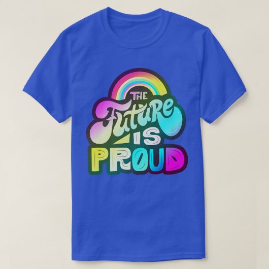 LGBTQ+サポート – 未来はプライド Tシャツ (デザイン正面)