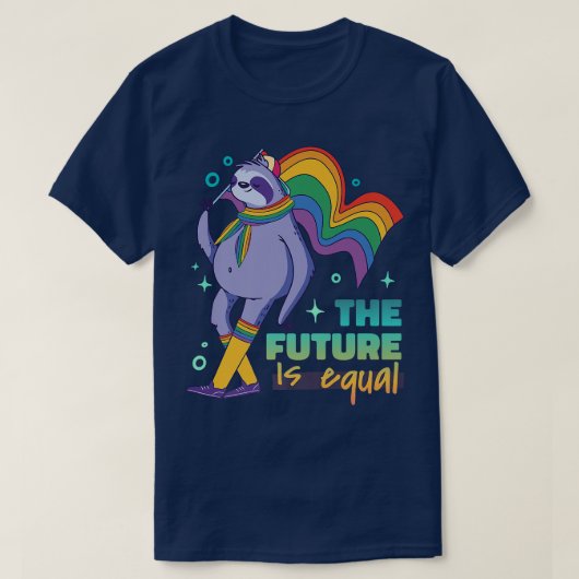 LGBTQ+サポート – 未来は平等 Tシャツ (デザイン正面)