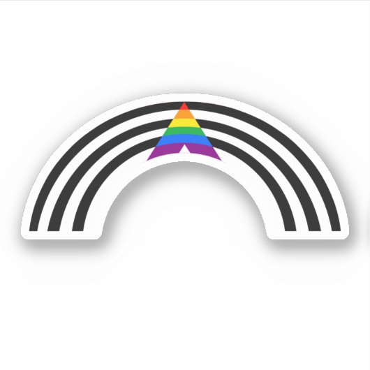 LGBTQ サポート RAINBOW ステッカー シール (正面)