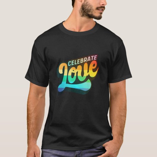 Lgbtq+サポートLove 祝 Colorエディション Tシャツ (正面)