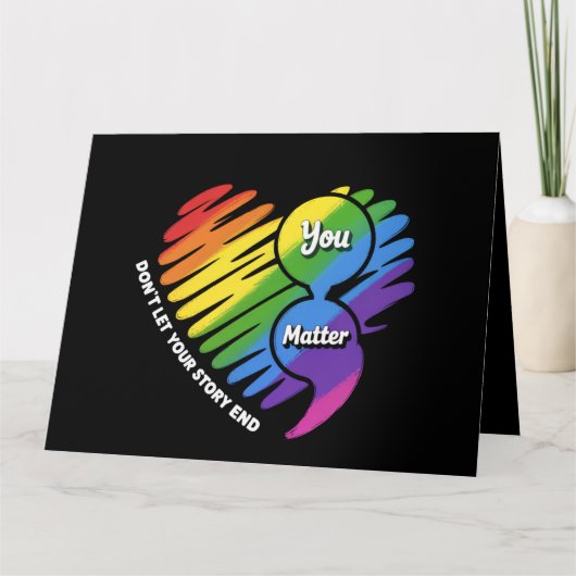 LGBTQ セミコロン 自殺防止 メンタルヘルス カード (正面)