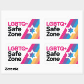 LGBTQ+セーフゾーンステッカー 長方形シール (シート)
