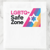 LGBTQ+セーフゾーンステッカー 長方形シール (バッグ)