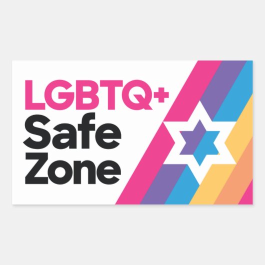 LGBTQ+セーフゾーンステッカー 長方形シール (正面)