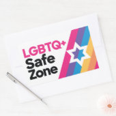 LGBTQ+セーフゾーンステッカー 長方形シール (封筒)