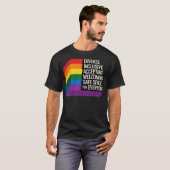 LGBTQ+セーフ宇宙レインボープライドインクルージョンデザイン Tシャツ (正面フル)