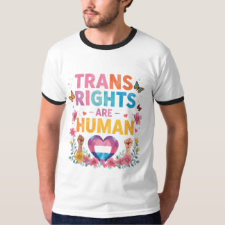 LGBTQ+ トランスジェンダーの権利は人権 デザイン Tシャツ