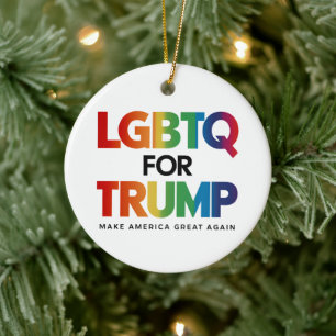 LGBTQ トランプ支持 ゲイ レズビアン トランプ支持 2024 セラミックオーナメント