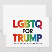 LGBTQ トランプ 支持 ゲイ レズビアン トランプ 支持 2024 招待状 (正面/裏面)