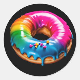LGBTQ+ ネオン プライド ドーナツ ラウンドシール