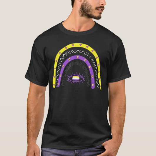Lgbtq ノンバイナリー レインボー ノンバイナリー tシャツ (正面)
