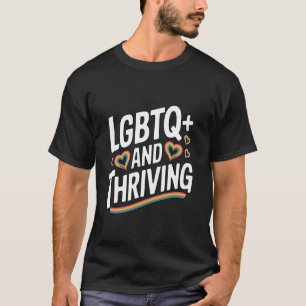 LGBTQ+ ハートのレインボーデザイン Tシャツ