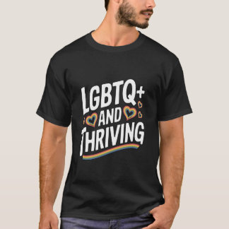 LGBTQ+ ハートのレインボーデザイン Tシャツ