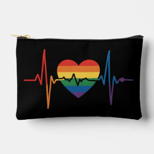 LGBTQ ハートビート ハート プライド ゲイ レズビアン トランスジェンダー バイセクシャル アクセサリーポーチ