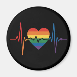 LGBTQ ハートビート ハート プライド ゲイ レズビアン トランスジェンダー バイセクシャル マグネット