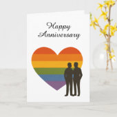 LGBTQ+ ハート プライド アニバーサリー – ゲイ カップル ラブ  カード (黄色い花)